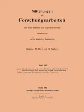 Schoene / Petersen | Mitteilungen über Forschungsarbeiten auf dem Gebiete des Ingenieurwesens | E-Book | www.sack.de