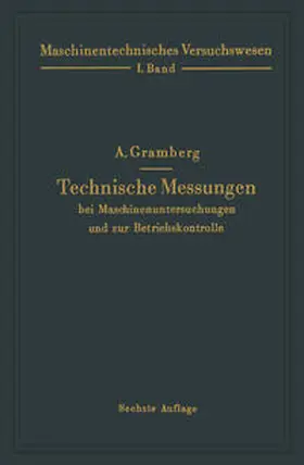 Gramberg |  Technische Messungen bei Maschinenuntersuchungen und zur Betriebskontrolle | eBook | Sack Fachmedien