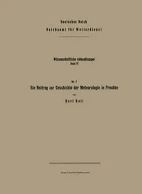 Keil |  Ein Beitrag zur Geschichte der Meteorologie in Preußen | eBook | Sack Fachmedien