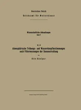 Hoelper |  Atmosphärische Trübungs- und Wasserdampfbestimmungen nach Filtermessungen der Sonnenstrahlung | eBook | Sack Fachmedien