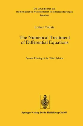 Collatz |  The Numerical Treatment of Differential Equations | Buch |  Sack Fachmedien