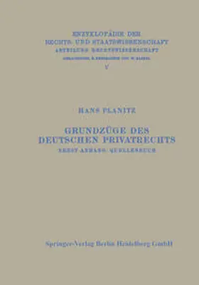 Planitz |  Grundzüge des deutschen Privatrechts | eBook | Sack Fachmedien