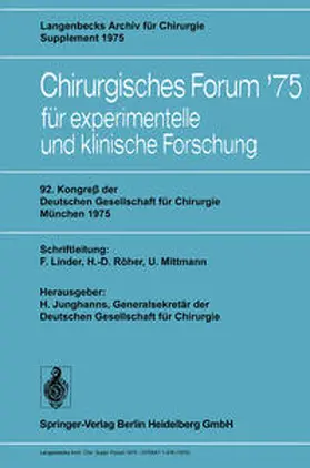 Junghanns |  92. Kongreß der Deutschen Gesellschaft für Chirurgie, München, 7.-10. Mai 1975 | eBook | Sack Fachmedien