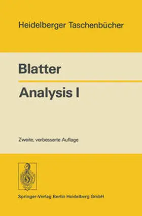 Blatter |  Analysis I | eBook | Sack Fachmedien