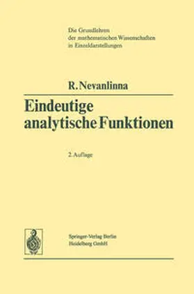 Nevanlinna | Eindeutige Analytische Funktionen | E-Book | www.sack.de