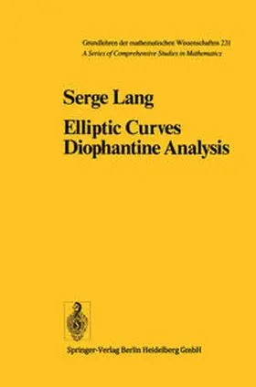 Lang |  Elliptic Curves | eBook | Sack Fachmedien