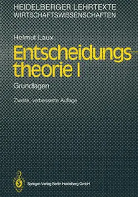 Laux |  Entscheidungstheorie I | eBook | Sack Fachmedien