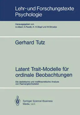 Tutz |  Latent Trait-Modelle für ordinale Beobachtungen | eBook | Sack Fachmedien