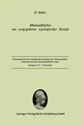 Seifert |  Minimalflächen von vorgegebener topologischer Gestalt | eBook | Sack Fachmedien