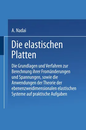 Nadai |  Die elastischen Platten | Buch |  Sack Fachmedien