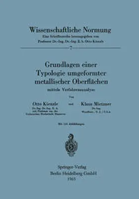 Kienzle / Mietzner |  Grundlagen einer Typologie umgeformter metallischer Oberflächen | eBook | Sack Fachmedien