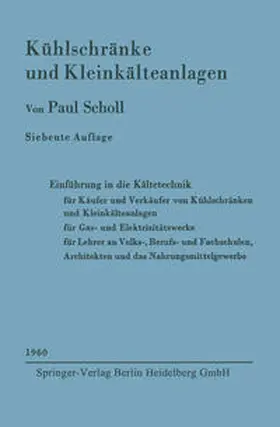 Scholl |  Kühlschränke und Kleinkälteanlagen | eBook | Sack Fachmedien