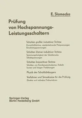 Slamecka | Prüfung von Hochspannungs-Leistungsschaltern | E-Book | www.sack.de