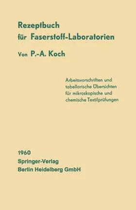 Koch |  Rezeptbuch für Faserstoff-Laboratorien | eBook | Sack Fachmedien