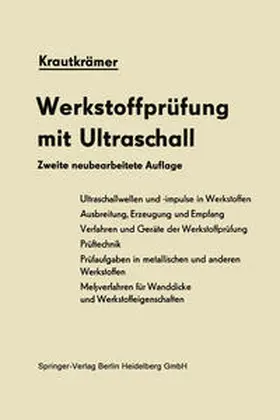 Krautkrämer |  Werkstoffprüfung mit Ultraschall | eBook | Sack Fachmedien