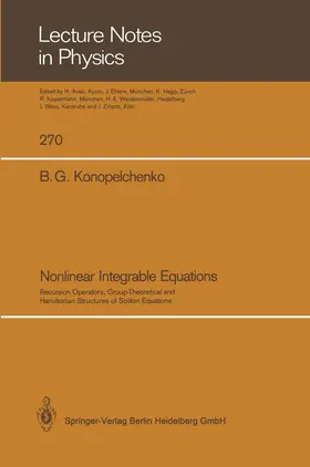 Konopelchenko |  Nonlinear Integrable Equations | Buch |  Sack Fachmedien