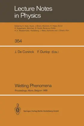 De Coninck / Dunlop |  Wetting Phenomena | Buch |  Sack Fachmedien