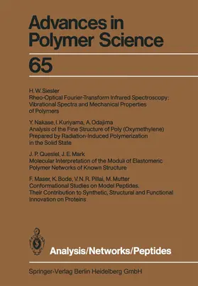  Analysis/Networks/Peptides | Buch |  Sack Fachmedien