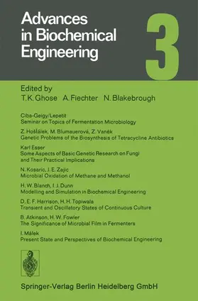 Ghose / Blakebrough / Fiechter |  Advances in Biochemical Engineering | Buch |  Sack Fachmedien