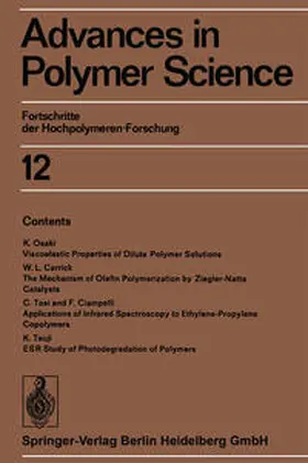 Cantow / Prins / Dall’Asta | Advances in Polymer Science | Buch | 978-3-662-15562-2 | sack.de