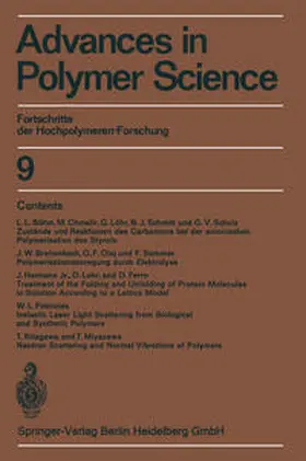 Cantow / Schulz / Dall’Asta |  Advances in Polymer Science | Buch |  Sack Fachmedien