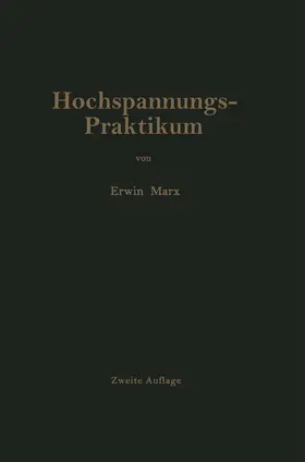 Marx |  Hochspannungs-Praktikum | Buch |  Sack Fachmedien