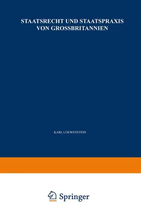 Loewenstein |  Staatsrecht und Staatspraxis von Grossbritannien | Buch |  Sack Fachmedien