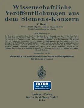 Ahrberg / Franke / Becker |  Wissenschaftliche Veröffentlichungen aus dem Siemens-Konzern | Buch |  Sack Fachmedien