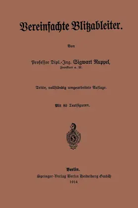 Ruppel | Vereinfachte Blitzableiter | Buch | 978-3-662-22835-7 | www.sack.de