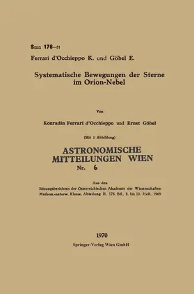 Göbel / Ferrari D’Occhieppo |  Systematische Bewegungen der Sterne im Orion-Nebel | Buch |  Sack Fachmedien