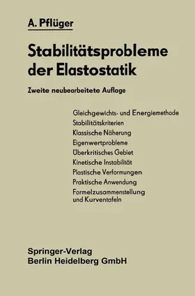 Pflüger |  Stabilitätsprobleme der Elastostatik | Buch |  Sack Fachmedien