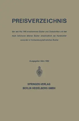 Springer | Preisverzeichnis | Buch | 978-3-662-23158-6 | www.sack.de