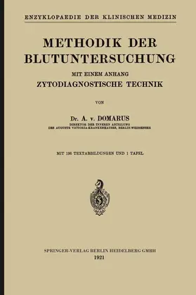 von Domarus | Methodik der Blutuntersuchung | Buch | 978-3-662-23286-6 | www.sack.de