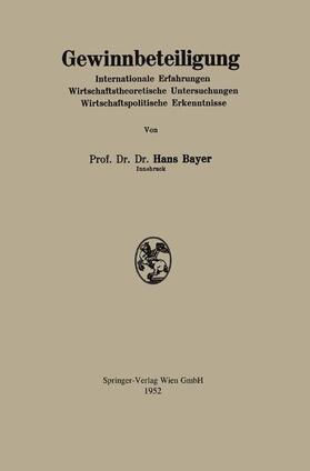 Bayer | Gewinnbeteiligung | Buch | 978-3-662-23631-4 | sack.de