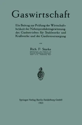 Starke | Gaswirtschaft | Buch | 978-3-662-23666-6 | www.sack.de