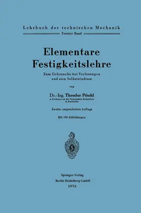 Pöschl |  Elementare Festigkeitslehre | Buch |  Sack Fachmedien