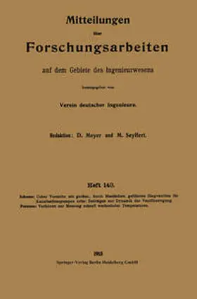 Schöne |  Mitteilungen über Forschungsarbeiten auf dem Gebiete des Ingenieurwesens | eBook | Sack Fachmedien