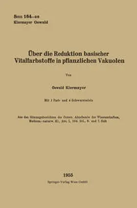 Kiermayer |  Über die Reduktion basischer Vitalfarbstoffe in pflanzlichen Vakuolen | eBook | Sack Fachmedien