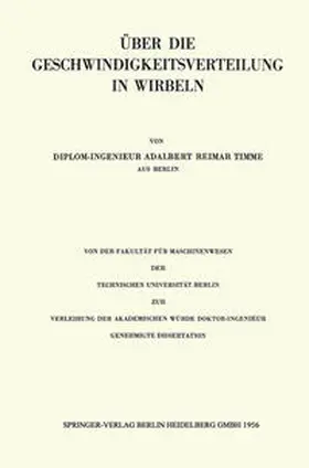 Timme |  Über die Geschwindigkeitsverteilung in Wirbeln | eBook | Sack Fachmedien