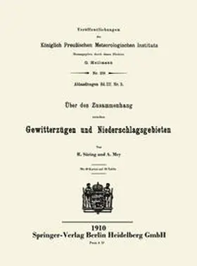 Süring / Mey |  Über den Zusammenhang zwischen Gewitterzügen und Niederschlagsgebieten | eBook | Sack Fachmedien