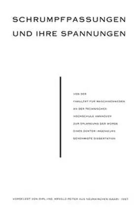 Peiter |  Schrumpfpassungen und Ihre Spannungen | eBook | Sack Fachmedien