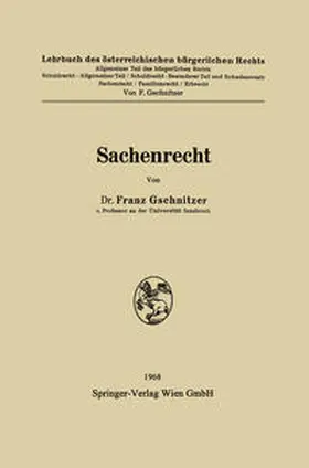 Gschnitzer |  Sachenrecht | eBook | Sack Fachmedien