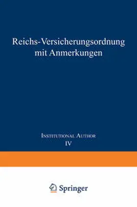  Reichs-Versicherungsordnung mit Anmerkungen | eBook | Sack Fachmedien