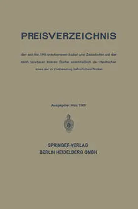 Springer |  Preisverzeichnis | eBook | Sack Fachmedien
