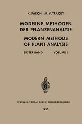 Paech / Tracey / Linskens |  Moderne Methoden der Pflanzenanalyse / Modern Methods of Plant Analysis | eBook | Sack Fachmedien