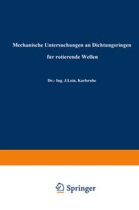 Lein |  Mechanische Untersuchungen an Dichtungsringen für rotierende Wellen | eBook | Sack Fachmedien