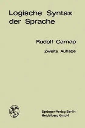 Carnap |  Logische Syntax der Sprache | eBook | Sack Fachmedien