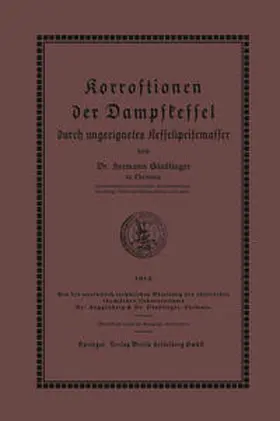 Stadlinger |  Korrosionen der Dampfkessel | eBook | Sack Fachmedien