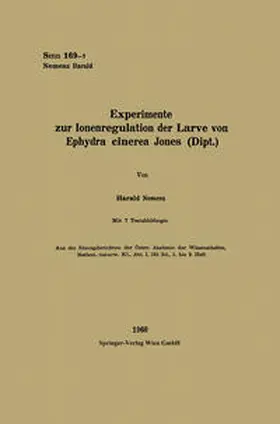 Nemenz |  Experimente zur Ionenregulation der Larve von Ephydra cinerea Jones (Dipt. ) | eBook | Sack Fachmedien
