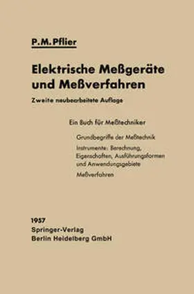 Pflier |  Elektrische Meßgeräte und Meßverfahren | eBook | Sack Fachmedien